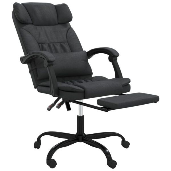 vidaXL Reclining Office Chair Black Faux Leather - Image 6