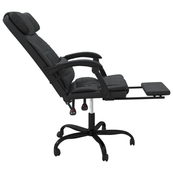 vidaXL Reclining Office Chair Black Faux Leather - Image 7