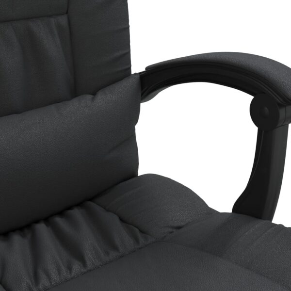 vidaXL Reclining Office Chair Black Faux Leather - Image 9