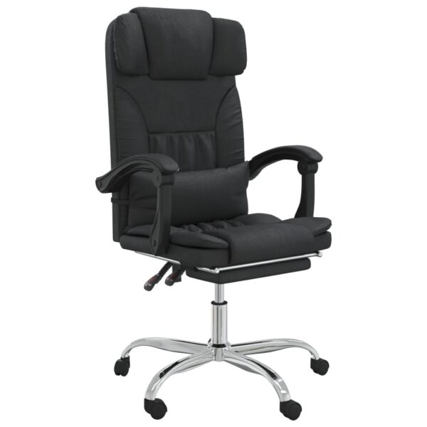 vidaXL Massage Reclining Office Chair Black Faux Leather - Image 2