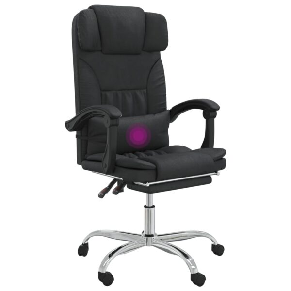 vidaXL Massage Reclining Office Chair Black Faux Leather - Image 9