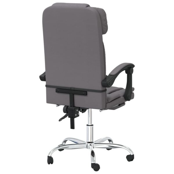 vidaXL Massage Reclining Office Chair Gray Faux Leather - Image 5