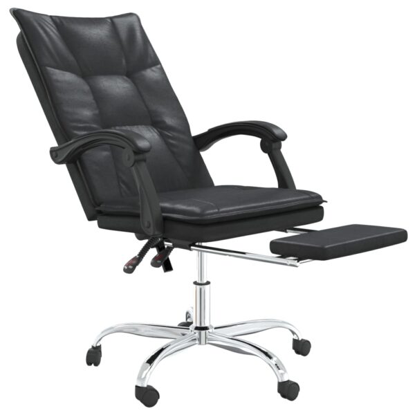 vidaXL Reclining Office Chair Black Faux Leather - Image 6