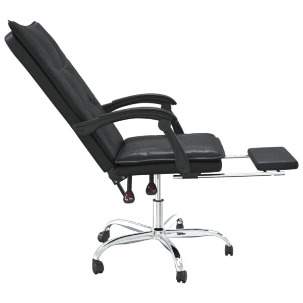 vidaXL Reclining Office Chair Black Faux Leather - Image 7