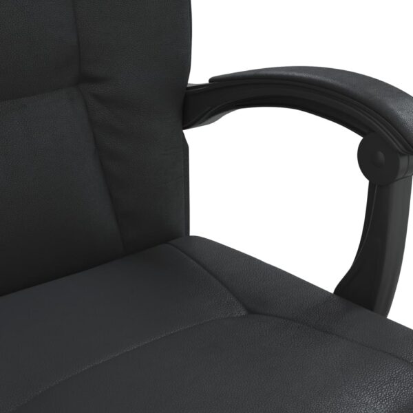 vidaXL Reclining Office Chair Black Faux Leather - Image 9