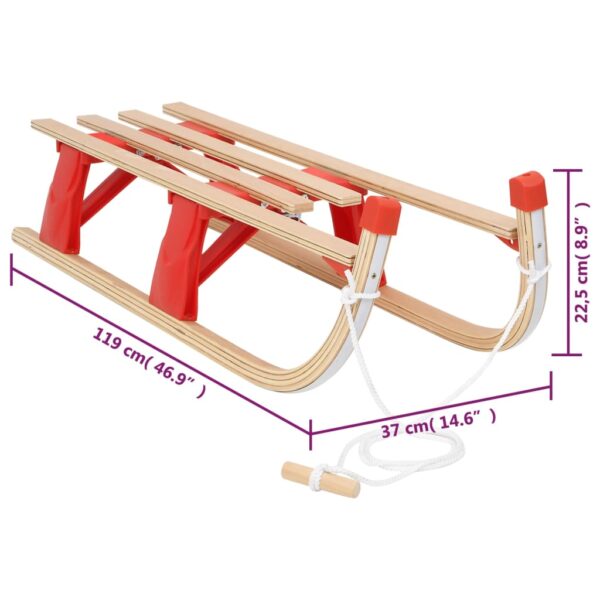 vidaXL Folding Sledge Wood 43.3" - Image 8