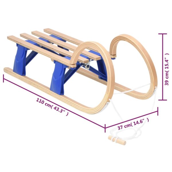 vidaXL Foldable Sledge 43.3" Plywood - Image 8