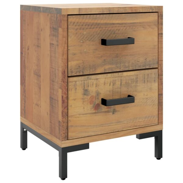 vidaXL Bedside Cabinet Brown 14.2"x11.8"x17.7" Solid Wood Pine - Image 2