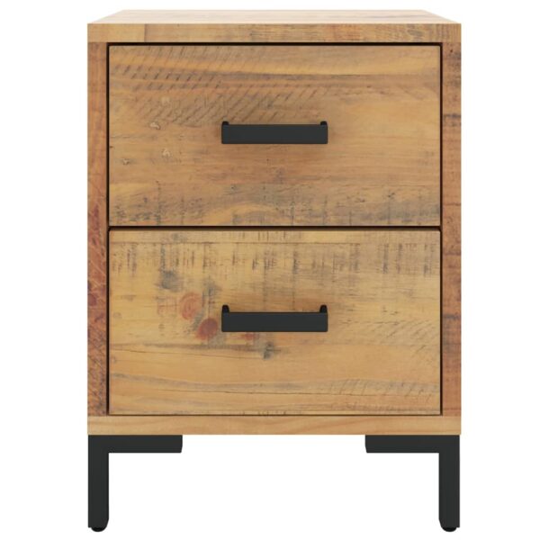 vidaXL Bedside Cabinet Brown 14.2"x11.8"x17.7" Solid Wood Pine - Image 3