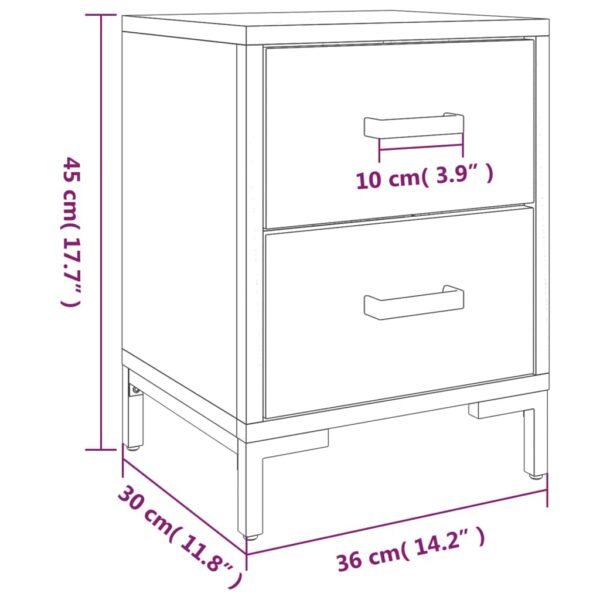 vidaXL Bedside Cabinet Brown 14.2"x11.8"x17.7" Solid Wood Pine - Image 8