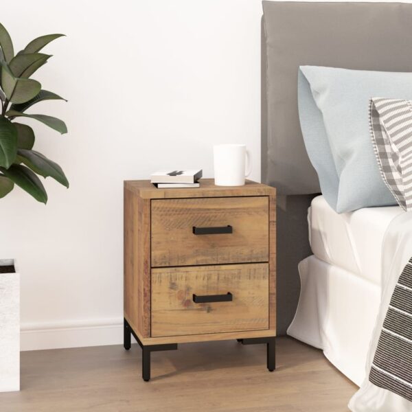 vidaXL Bedside Cabinet Brown 14.2"x11.8"x17.7" Solid Wood Pine