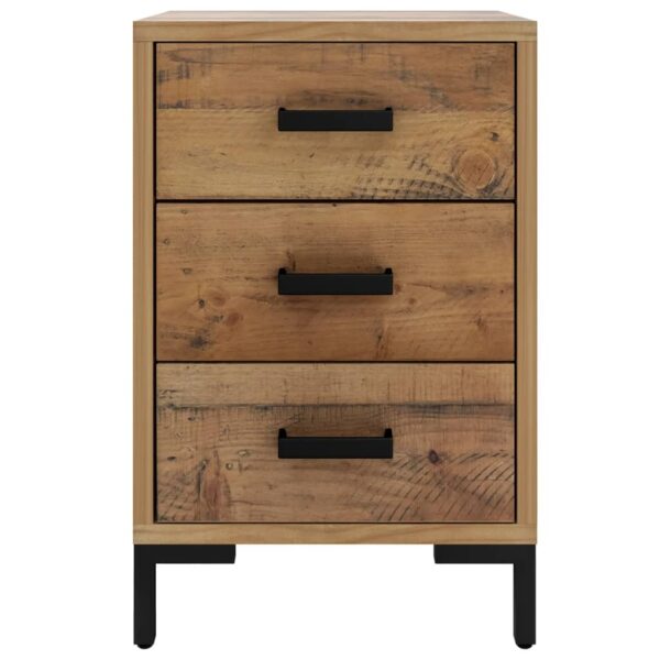 vidaXL Bedside Cabinet Brown 15.7"x11.8"x21.7" Solid Wood Pine - Image 3