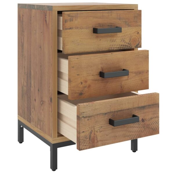 vidaXL Bedside Cabinet Brown 15.7"x11.8"x21.7" Solid Wood Pine - Image 4