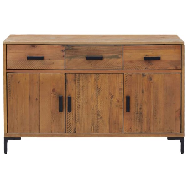 vidaXL Sideboard Brown 43.3"x13.8"x27.6" Solid Wood Pine - Image 3