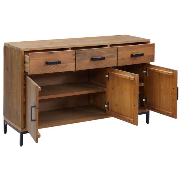 vidaXL Sideboard Brown 43.3"x13.8"x27.6" Solid Wood Pine - Image 4