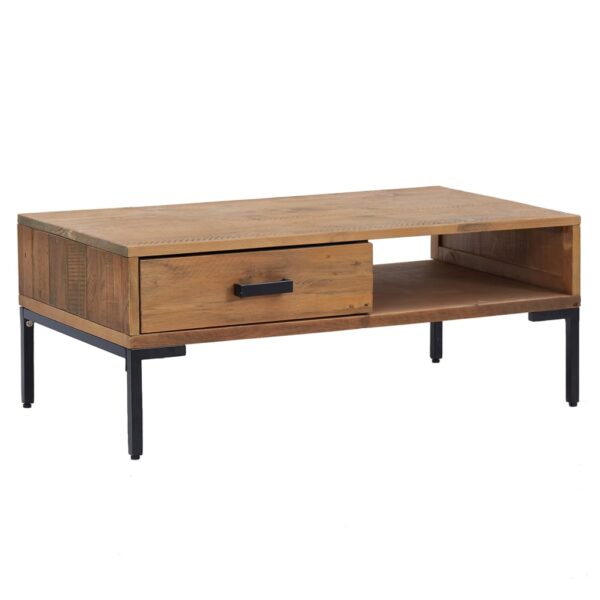 vidaXL Coffee Table 35.4"x19.7"x13.8" Solid Wood Pine - Image 2