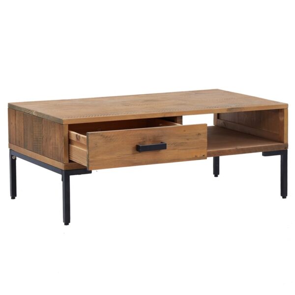 vidaXL Coffee Table 35.4"x19.7"x13.8" Solid Wood Pine - Image 4