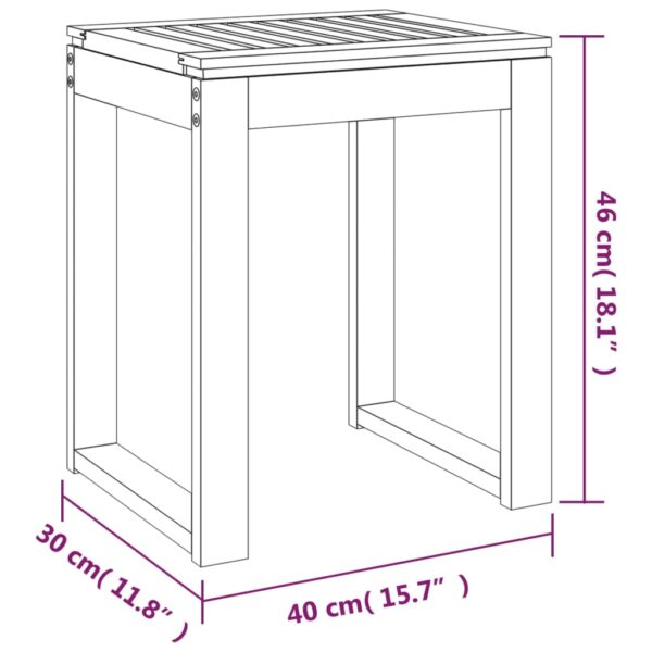 vidaXL Bathroom Stool 15.7"x11.8"x18.1" Solid Wood Walnut - Image 6