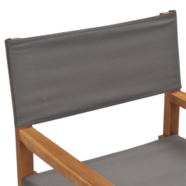 vidaXL Director's Chairs 2 pcs Solid Teak Wood Gray - Image 7