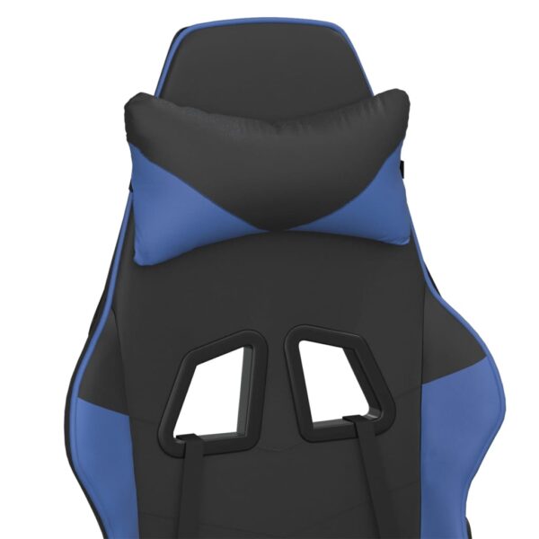 vidaXL Gaming Chair with Footrest Black and Blue Faux Leather - Image 10