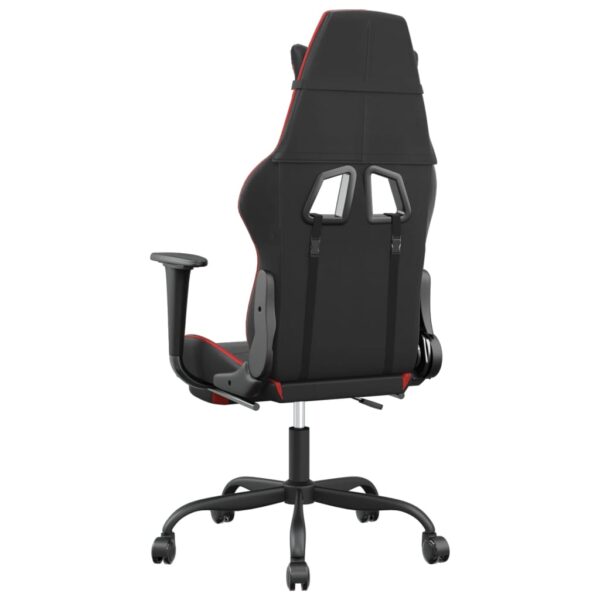 vidaXL Gaming Chair with Footrest Black and Red Faux Leather - Image 5