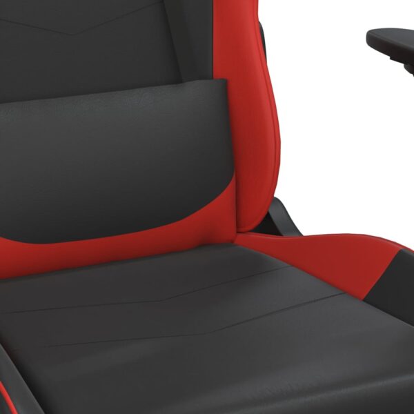 vidaXL Gaming Chair with Footrest Black and Red Faux Leather - Image 9