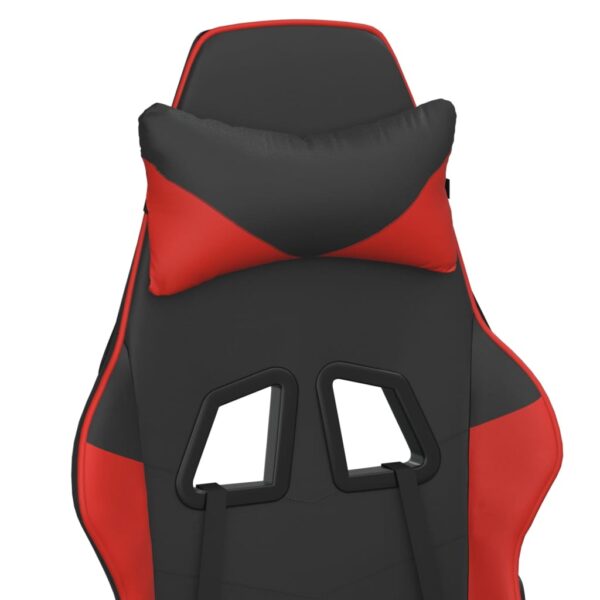 vidaXL Gaming Chair with Footrest Black and Red Faux Leather - Image 10