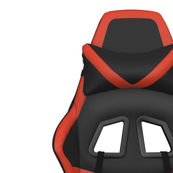 vidaXL Gaming Chair with Footrest Black and Red Faux Leather - Image 12