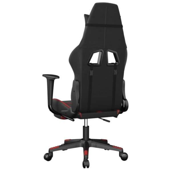 vidaXL Gaming Chair with Footrest Black and Red Faux Leather - Image 5