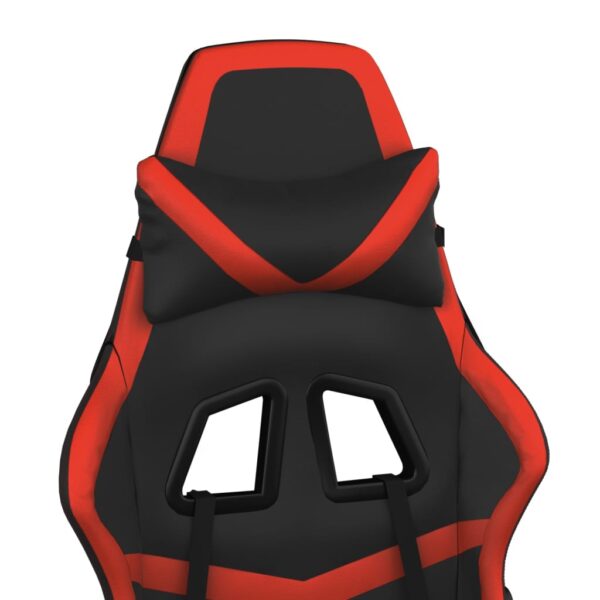 vidaXL Gaming Chair with Footrest Black and Red Faux Leather - Image 10