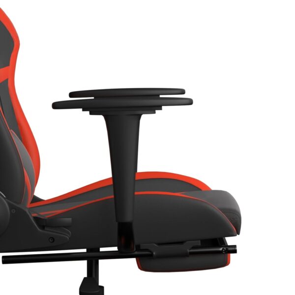 vidaXL Gaming Chair with Footrest Black and Red Faux Leather - Image 11