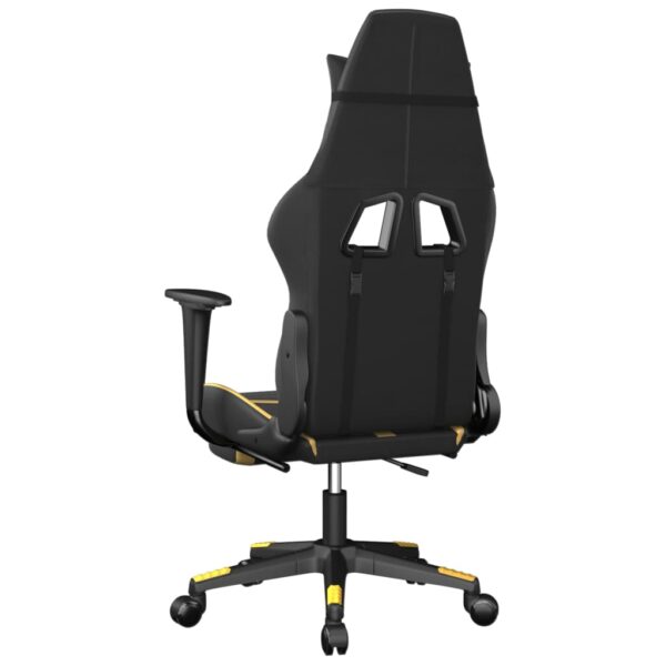 vidaXL Gaming Chair with Footrest Black and Gold Faux Leather - Image 5