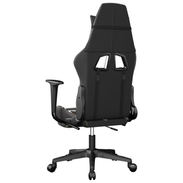 vidaXL Gaming Chair with Footrest Black and Camouflage Faux Leather - Image 5