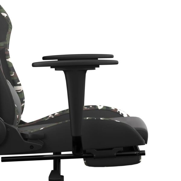 vidaXL Gaming Chair with Footrest Black and Camouflage Faux Leather - Image 11