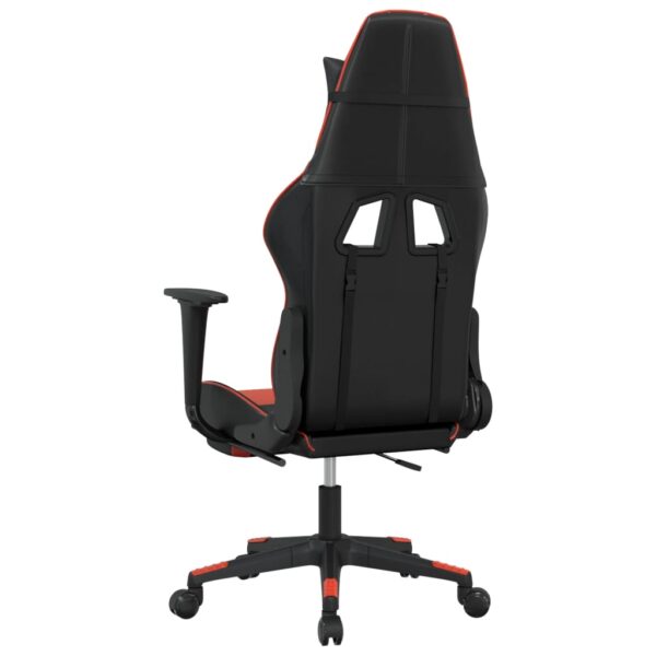 vidaXL Gaming Chair with Footrest Black and Red Faux Leather - Image 5