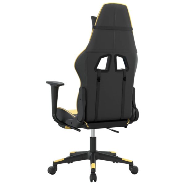 vidaXL Gaming Chair with Footrest Black and Gold Faux Leather - Image 5