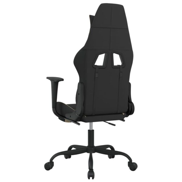 vidaXL Gaming Chair with Footrest Black and Cream Fabric - Image 5