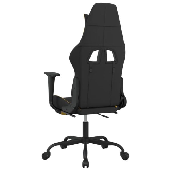 vidaXL Gaming Chair with Footrest Black and Yellow Fabric - Image 5