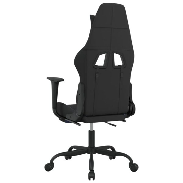 vidaXL Gaming Chair with Footrest Black and Blue Fabric - Image 5