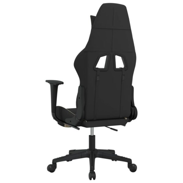 vidaXL Gaming Chair with Footrest Black and Cream Fabric - Image 5