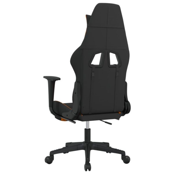 vidaXL Gaming Chair with Footrest Black and Orange Fabric - Image 5