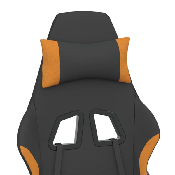 vidaXL Gaming Chair with Footrest Black and Orange Fabric - Image 10