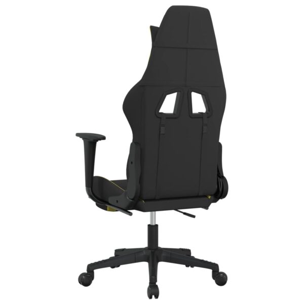 vidaXL Gaming Chair with Footrest Black and Light Green Fabric - Image 5