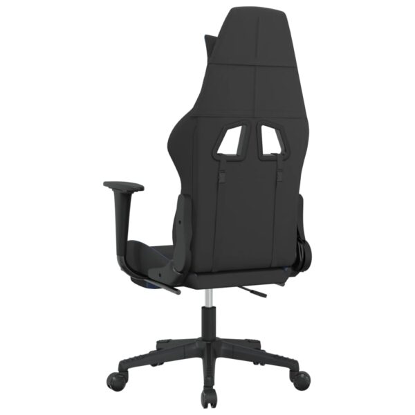 vidaXL Gaming Chair with Footrest Black and Blue Fabric - Image 5