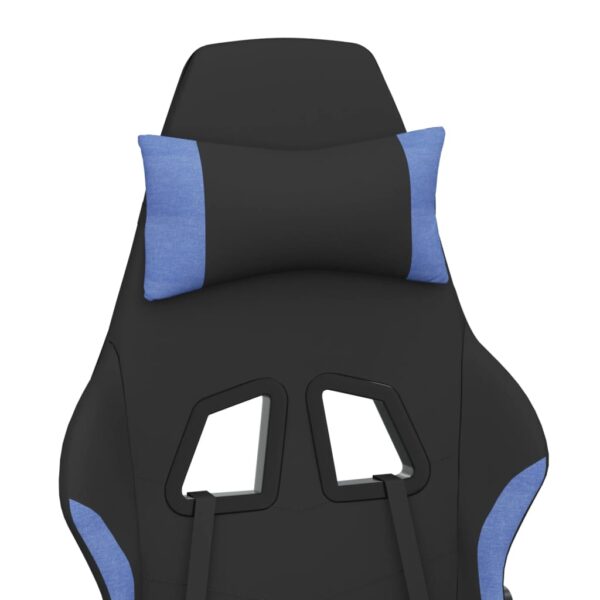 vidaXL Gaming Chair with Footrest Black and Blue Fabric - Image 10