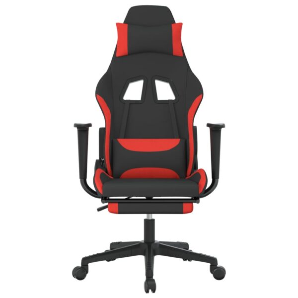 vidaXL Gaming Chair with Footrest Black and Red Fabric - Image 3