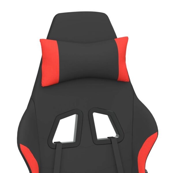 vidaXL Gaming Chair with Footrest Black and Red Fabric - Image 10