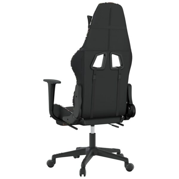 vidaXL Gaming Chair with Footrest Black and Camouflage Faux Leather - Image 5