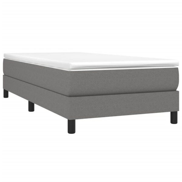 vidaXL Bed Frame Dark Gray 39.4"x74.8" Twin Fabric - Image 3