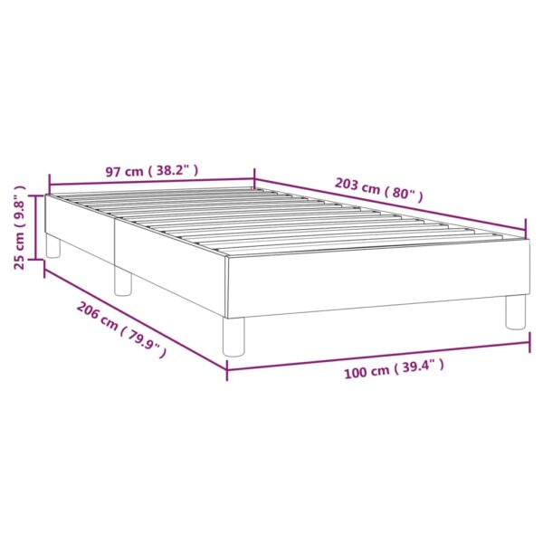 vidaXL Bed Frame Dark Gray 39.4"x79.9" Twin XL Fabric - Image 9